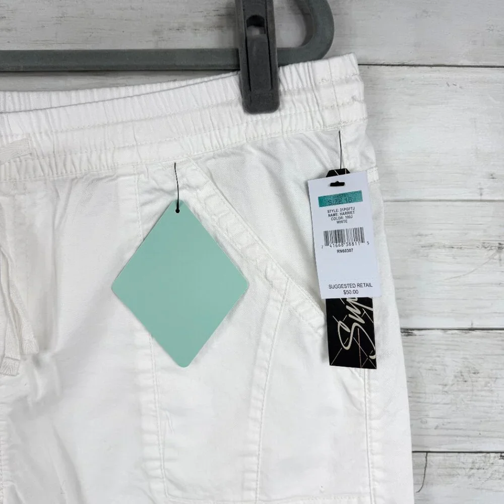 UNIONBAY White Drawstring Cargo Capris